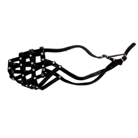 A muzzle leather mesh with a jumper No. 3, shepherd, (length on a nose 11 cm, muzzle 30 cm rings), 161347-1