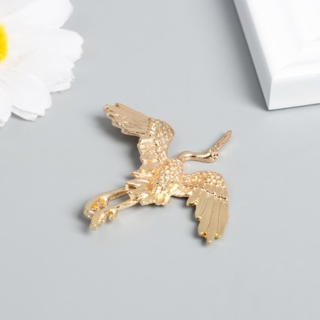 Decor for creativity Metal "Crane in flight" gold 4.8x4.3 cm-1