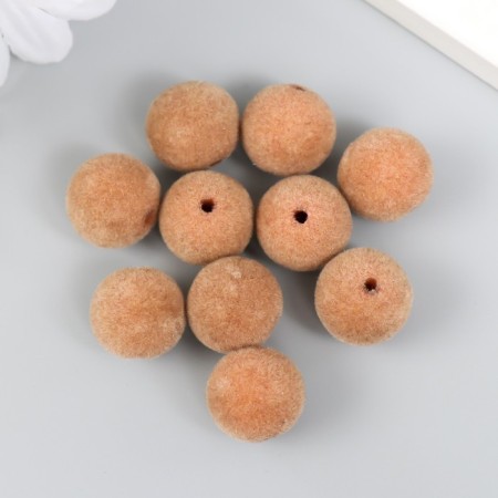 Beads for creativity velvet spraying "brown" set 10 pcs d = 1.4 cm-2
