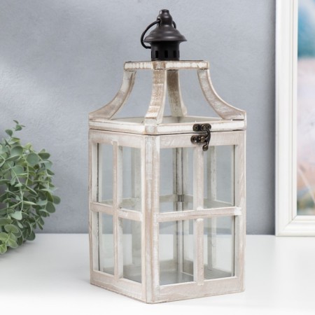 Climbing tree "Lantern - Veranda" White aged set 2 pcs 35x15x15, 53x20x20 cm-1