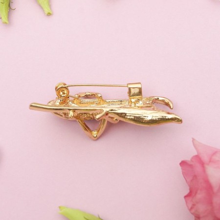 Brooch "grasshopper", colored in gold-1