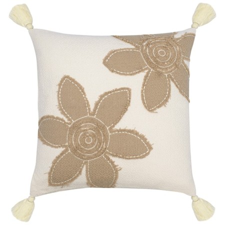 Decorative pillow with Flowers Ethnic applique, size 45x45 cm