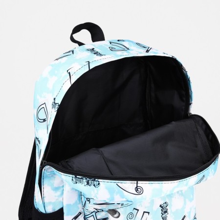 Young backpack from textiles on lightning, 3 pockets, blue color-5