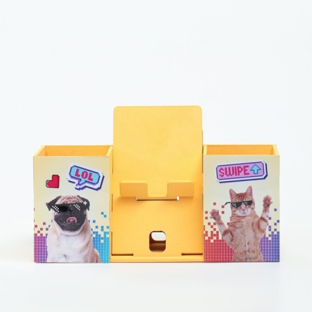 Organizer for the office with a stand for the phone "LOL" 23x7x14 cm-3