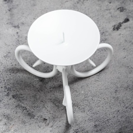 Summary "Vesel N" metal per 1 candle, 9.5x7.6 cm, white-3