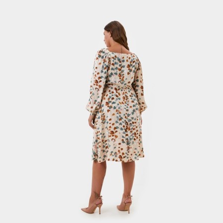 Women's dress with a cut Mist Plus-Size, size 56, beige color-1