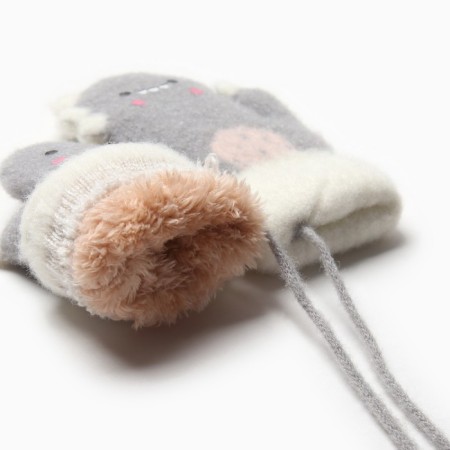 Baby mittens for claim Minaku dinosaur 13 cm gray-2