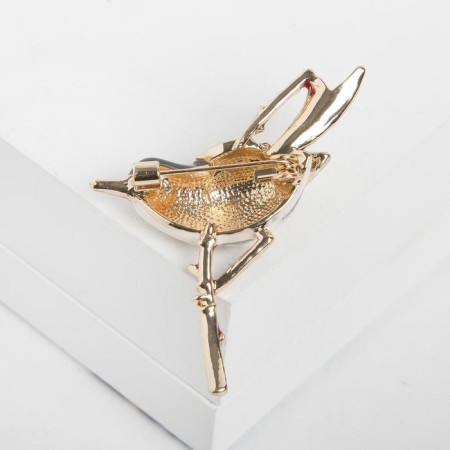 Brooch "Bird" Chizhik, colored in gold-1