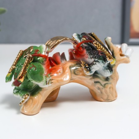 NECC Ceramics "Two toads on the Sakura branch" 8x6.5x16 cm-5