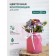 Fantasy flower composition in a glass vase, 11 × 11 × 25 cm, pink color