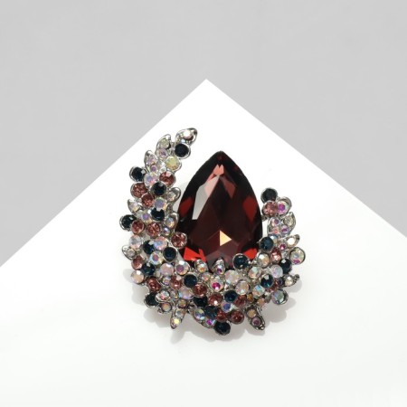 Brooch "Empress" crescent, colored in silver-1