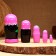 Matryoshka 5-doll "festive pink" with God's cow 10-11 cm