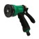 A pistol for watering, 8 modes, a latch, a connector, an ergonomic pen, plastic, Greengo