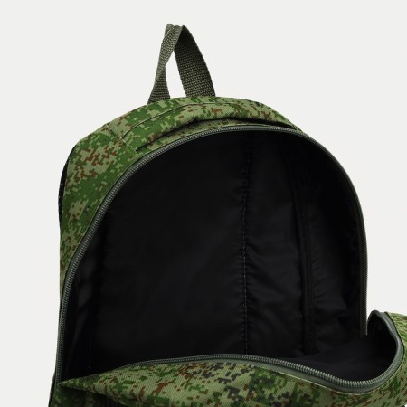 Male backpack, lightning department, 3 outer pockets, “ZFTS”, camouflage color/hack-3