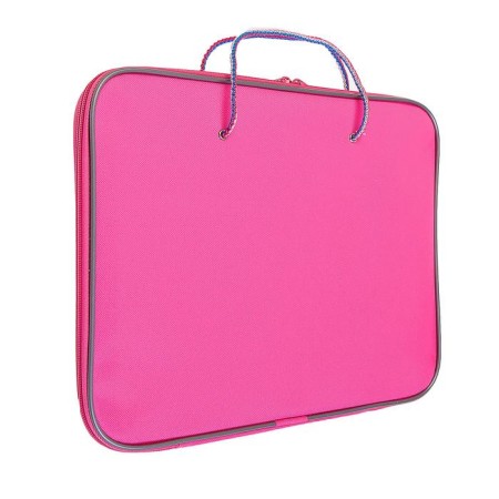 Folder with handles textile A4, 340 x 260 x 20 mm, "Office" 1Sh42 "Lux", inner pocket, pink-1