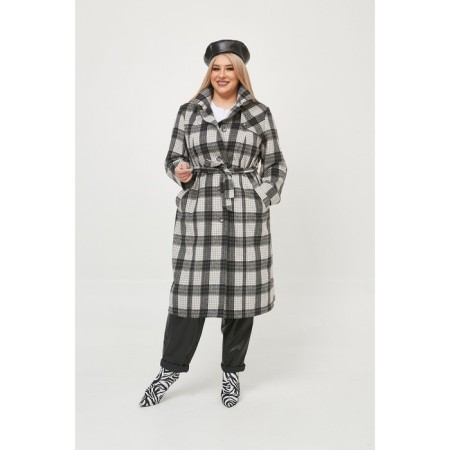 Female coat, size 60, gray color-4