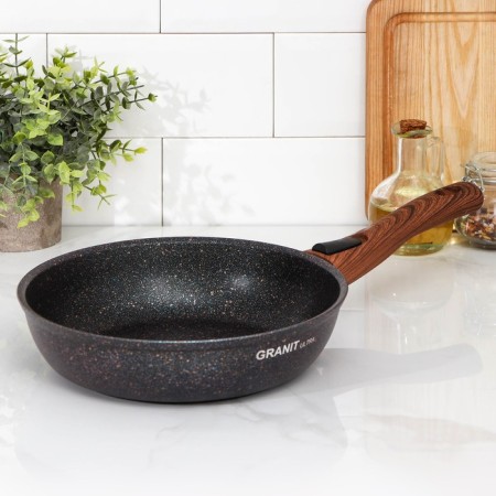 Granit Ultra Blue, D = 24 cm, removable handle, anti -stick coating, black color