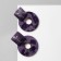 Acryl Earrings "Circle" with a square, the color is black-violet in gold