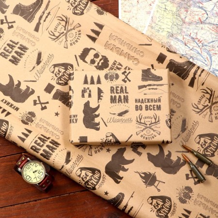 A set of paper packaging craft "Real Man", 2 sheets 50 × 70 cm-1