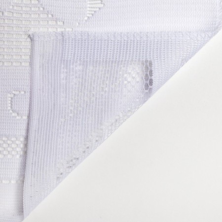 Tulle to the kitchen with curtain tape, 170x270 cm, white color, 100% polyester-4