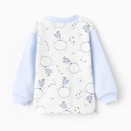 Children's blouse with long sleeve, color blue/hares, height 62-3