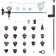 A set of instruments for testing pressure in the radiator Rossvik EK000013476, 28 items