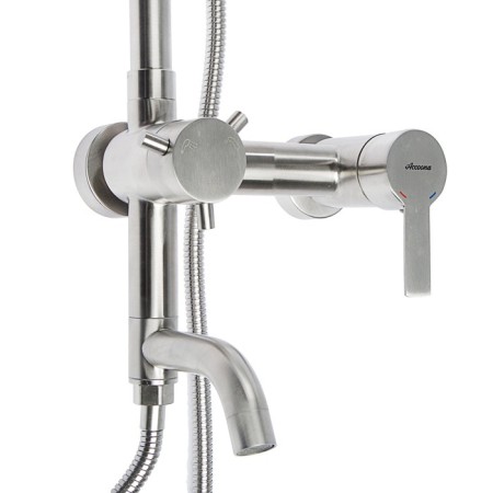 Shower system Accoona A8301, with a tropical shower, stainless steel, color satin-3