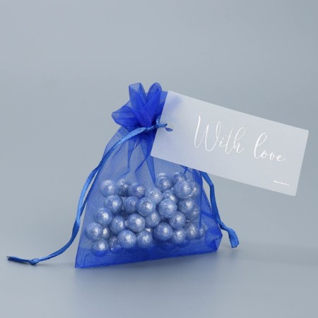 Bager Organza Blue Blue "Sineva", with a nameplate, 10 x 12 cm +/- 1.5 cm-2