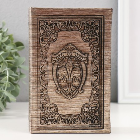 Safe Brush Tow to the leatherette "shield with heraldic lily" embossing, under metal 17x11x5 cm-1