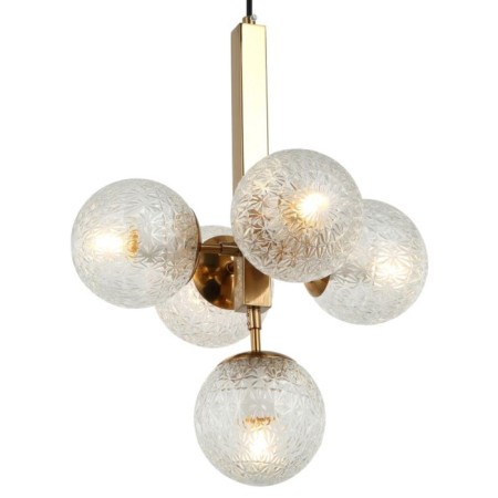 Suspension Felis 5xe27 40W, size 36x36x50-150 cm, bronze color-2