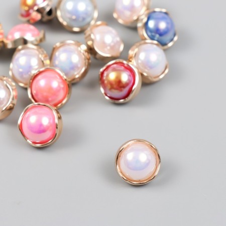 Button plastic for creativity "mother -of -pearl pearl" set of 15 pcs mix 1.2x1.2x1.1 cm-1
