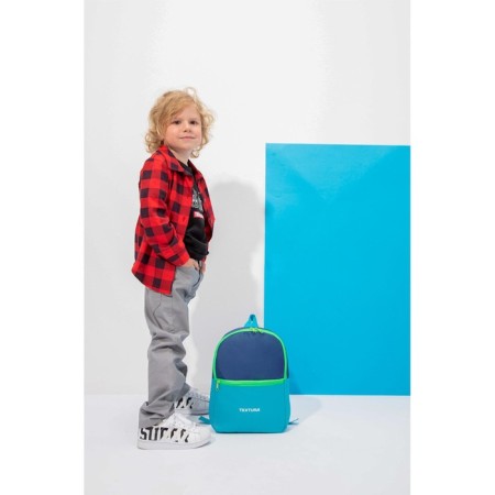 Children's backpack on the Textura zipper, external pocket, dark blue color/blue-5