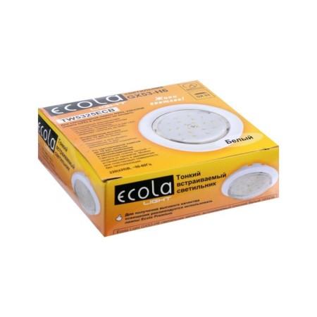 Building lamp Ecola, GX53, 20 W, H6, 101x16 mm, flat, white-1
