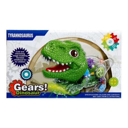 Dinosaur "Tyrannosavr", works on batteries, light, green color-6