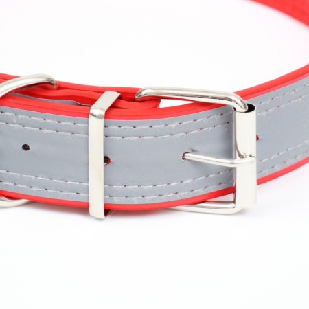The collar is wide with bones, reflective, 66 x 3.5 cm, Osh 48-58 cm, red-2