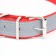 The collar is wide with bones, reflective, 66 x 3.5 cm, Osh 48-58 cm, red