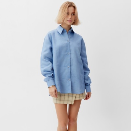 Women's blouse Minaku: Casual Collection Blue color, size 44