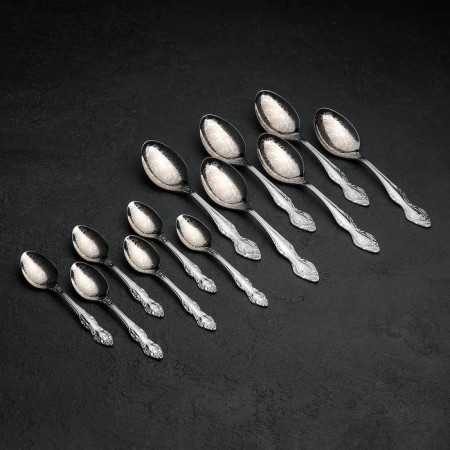 A set of cutlery "Troika", 24 items, art painting, decorative box-4