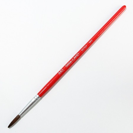 Brush for drawing from hair protein Round No. 5 short handle-3