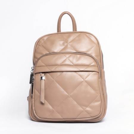 Women's backpack, eco -leather, ludor beige, 24x12x30 cm