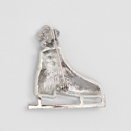 Brooch "Horse" Figure, white color in silver-2