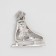 Brooch "Horse" Figure, white color in silver