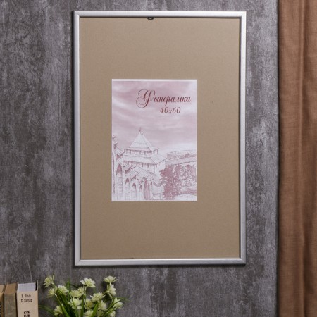 Photo frame pine c19 silver 40x60 cm (plastic screen)