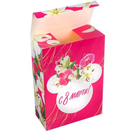 Gift box, folding "March 8" 16x23x7.5 cm, Minnie Mouse-1