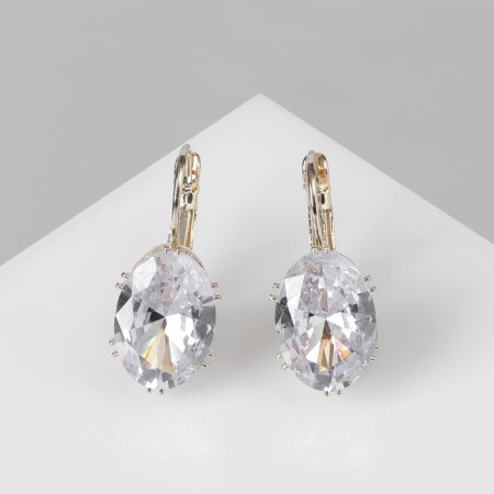 Earrings with high rhinestones oval, color mix