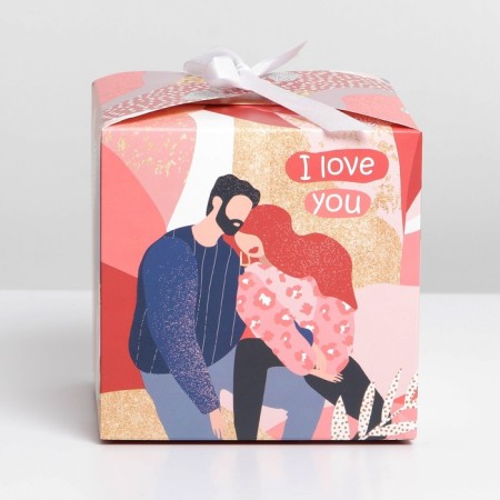 Gift folding box, packaging, "love", 12 x 12 x 12 cm-3