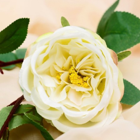 Artificial flowers "Rose Pionovid Galant" 7x61 cm, white-1
