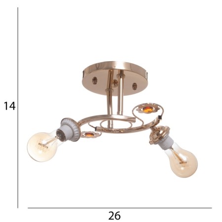 Aryan chandelier BP 2x40W E27 Gold Model: 2800084-8