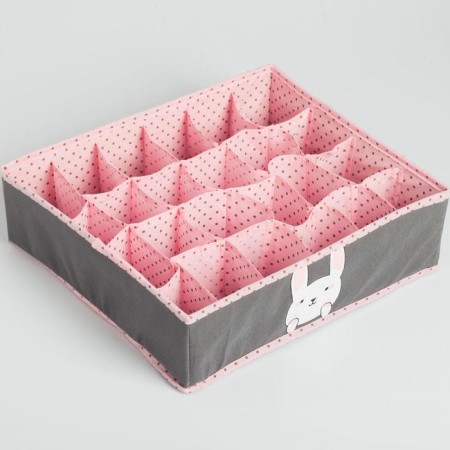 Organizer for storage, coffee for linen 24 cells "Bunny", 35 x 30 x 10 cm.-4