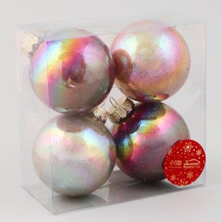 Set of balls plastic D-8 cm, 4 pcs "Madison" shine mix-1